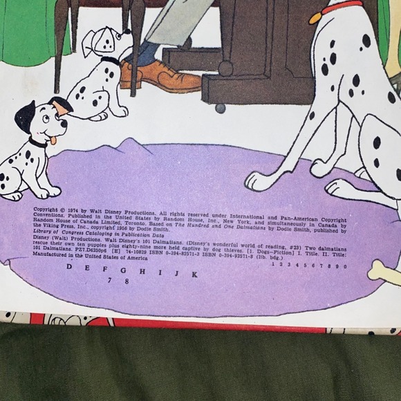 Walt Disney Productions 101 Dalmatians Vintage Childrens Book 1974 - Picture 4 of 4